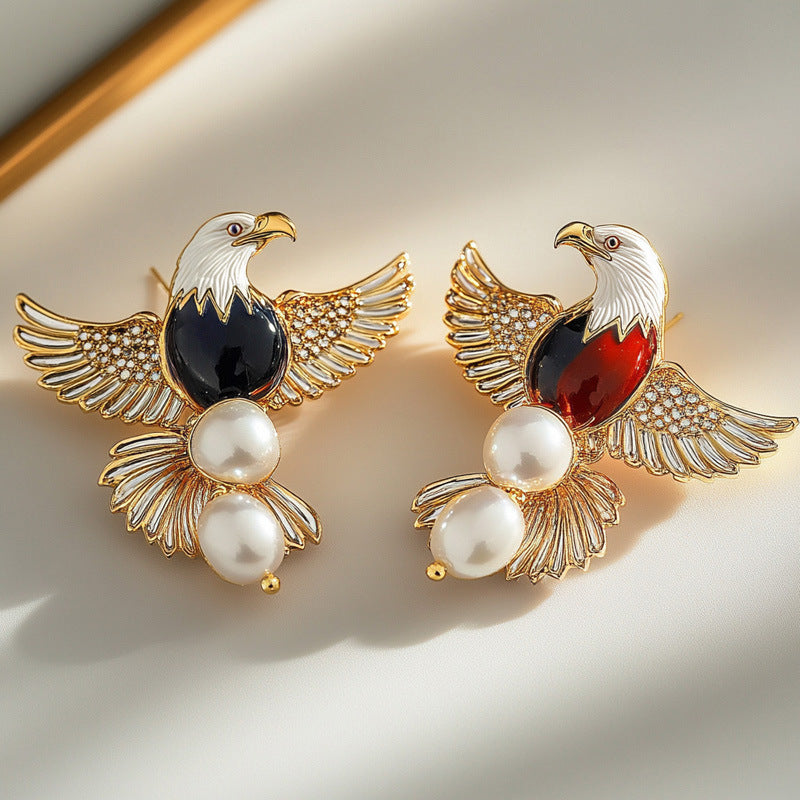 New TS007 Eagle enamel Ear Stud
