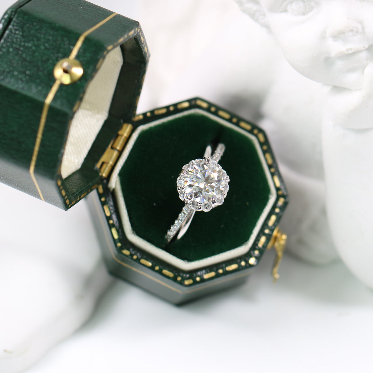 Moissanite Engagement Rings | One Carat Stones Fixed Ring Band Size 7