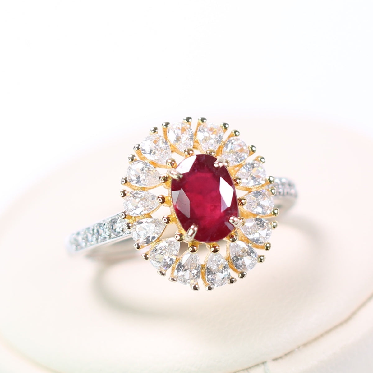 S925 Silver Burma Ruby Ring Pigeon Red 1ct