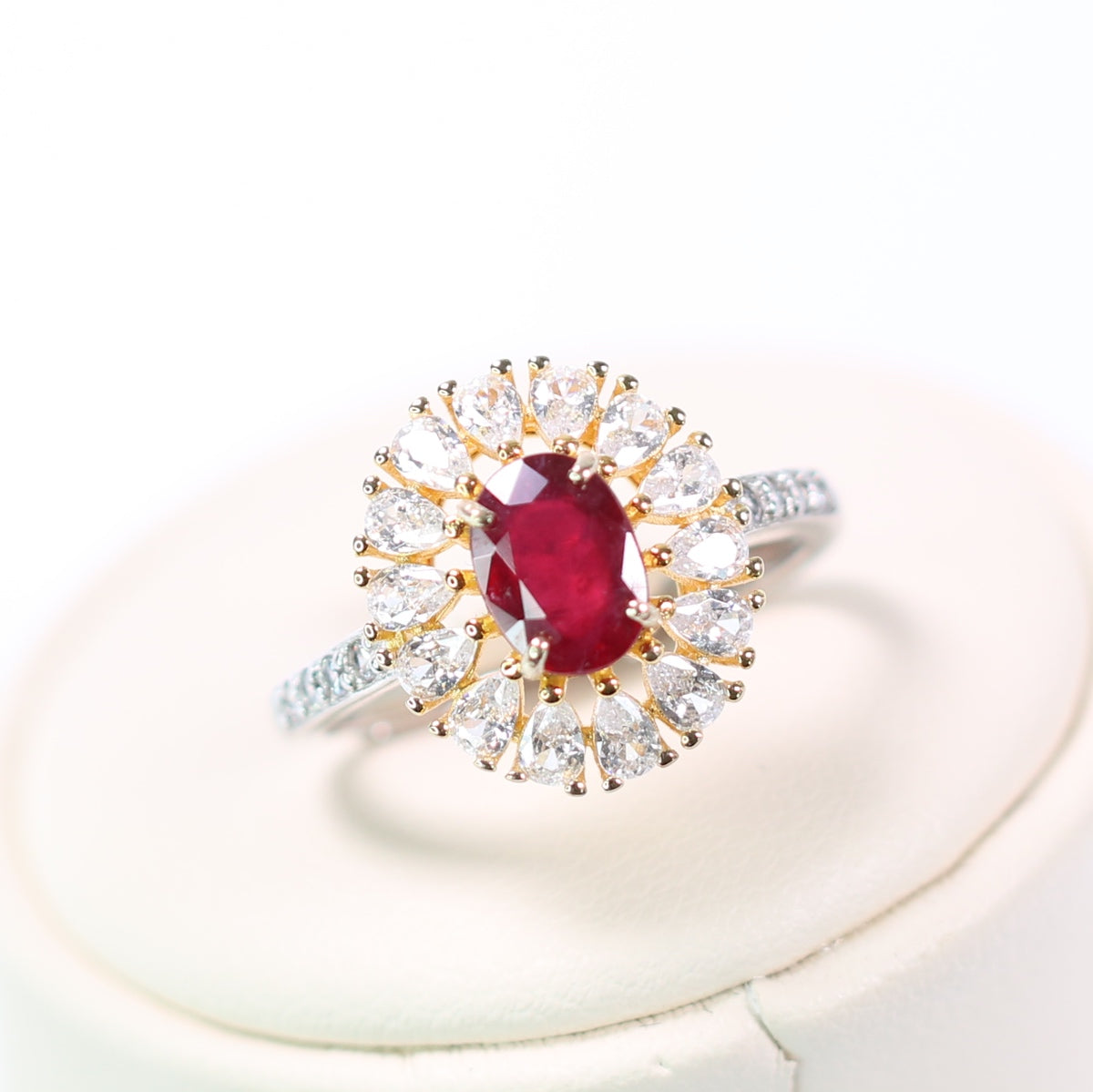 S925 Silver Burma Ruby Ring Pigeon Red 1ct