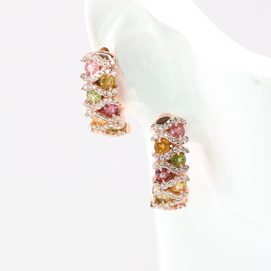 JE5281-2 S925 Silver Natural Tourmaline Ear Studs