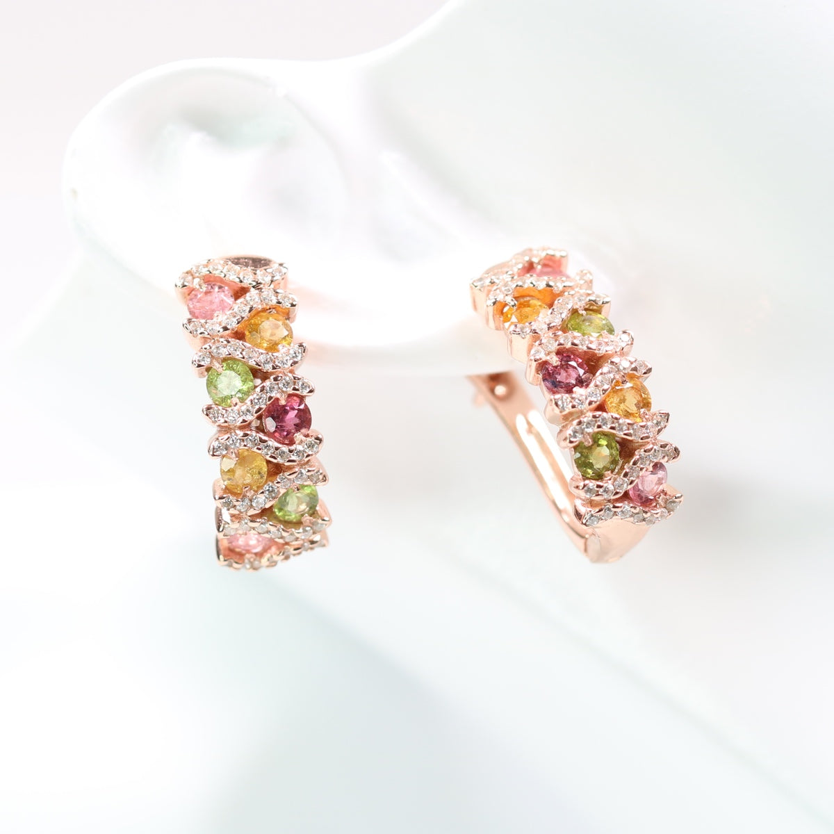 JE5281-2 S925 Silver Natural Tourmaline Ear Studs