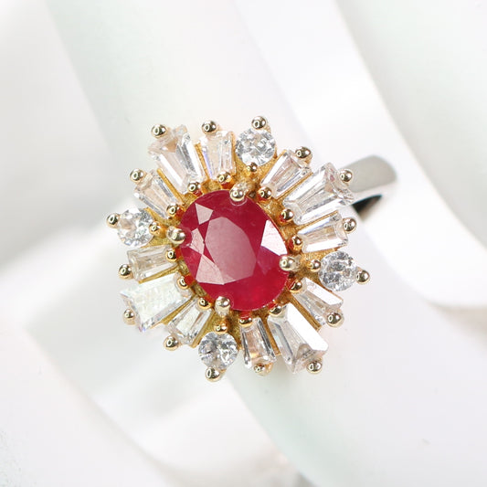 S925 Natural Ruby Ring 1ct