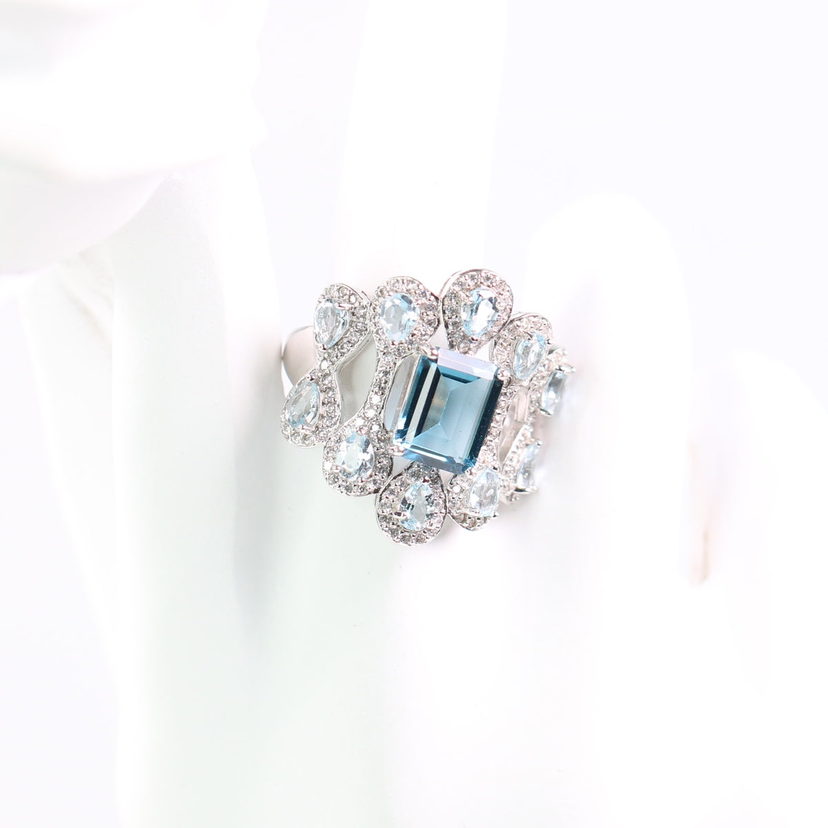 ONE S925 Silver Natural Topaz Ring Designer Piece