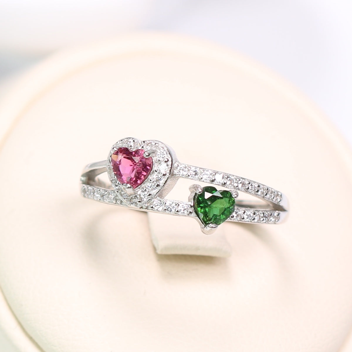 DR1162-5 S925 Silver Natural Tourmaline Ring