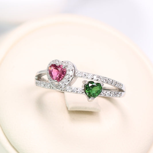 DR1162-5 S925 Silver Natural Tourmaline Ring