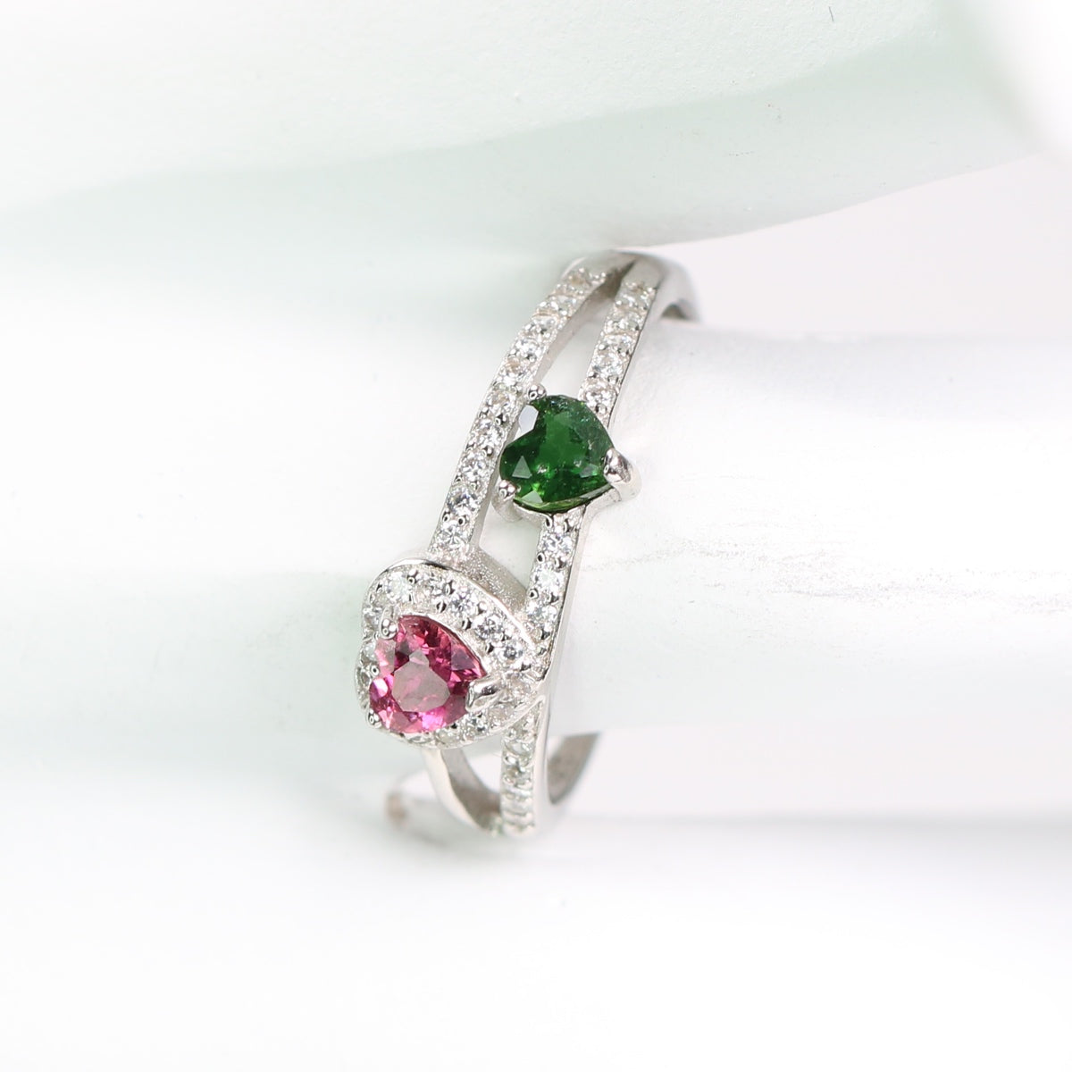 DR1162-5 S925 Silver Natural Tourmaline Ring