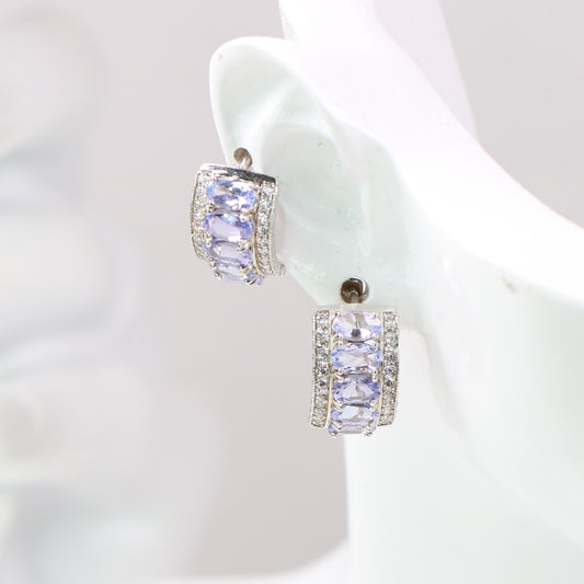 S925 Silver Natural Tanzanite Earring (Studs)