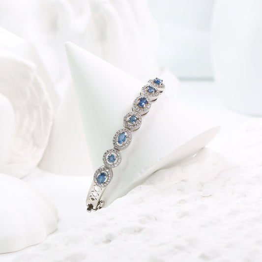 AF2028-14 S925 Silver Natural Sapphire Bracelet