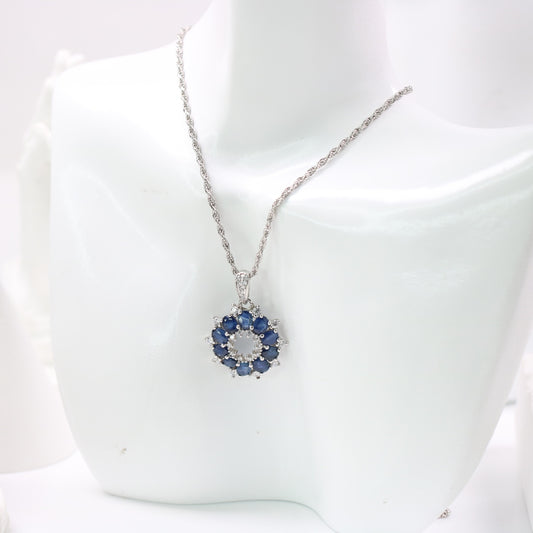 S925 Sapphire Necklace Royal Blue