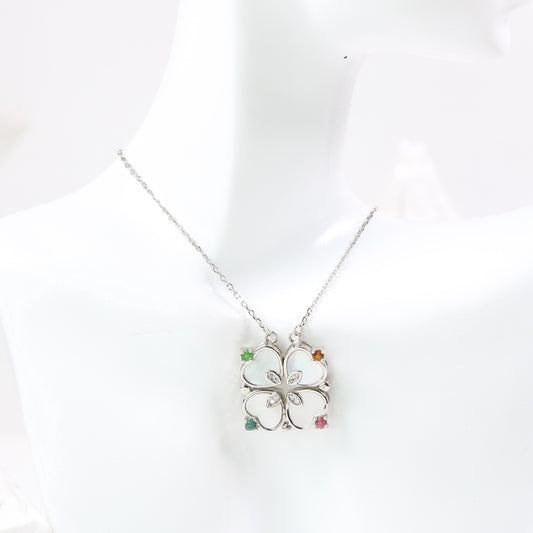 DR1144-15 S925 Silver Natural Tourmaline Necklace