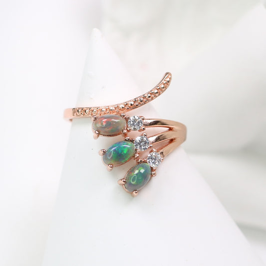 AR1211-7 S925 Silver Natural Australian Opal Ring