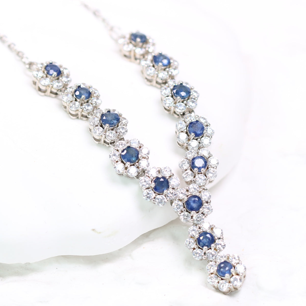 ONE S925 Silver Natural Sapphire Necklace