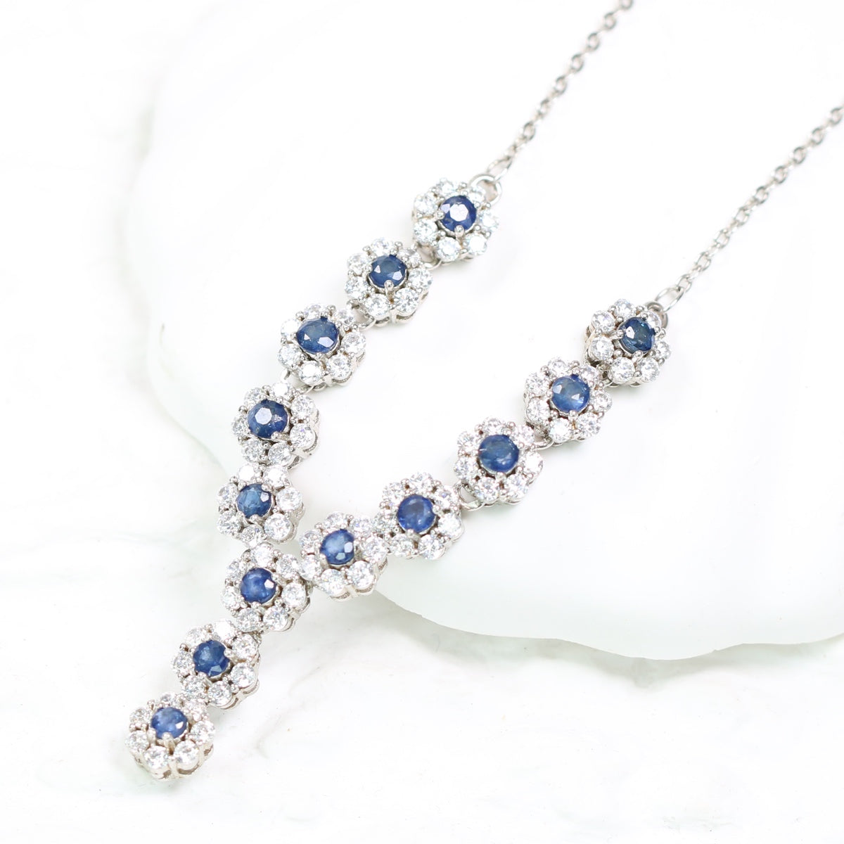 ONE S925 Silver Natural Sapphire Necklace