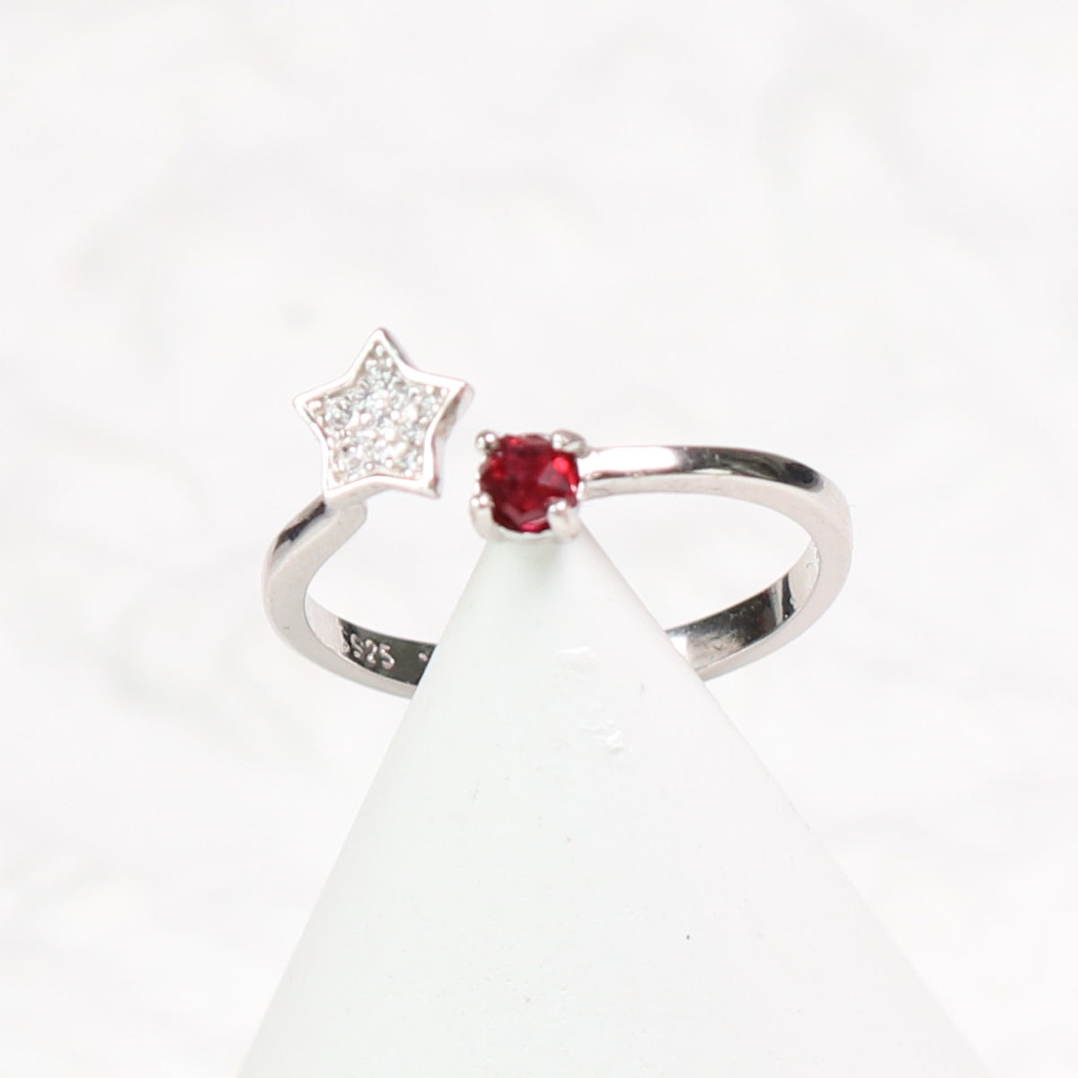 DR1009-37 S925 Silver Natural Spinel Ring