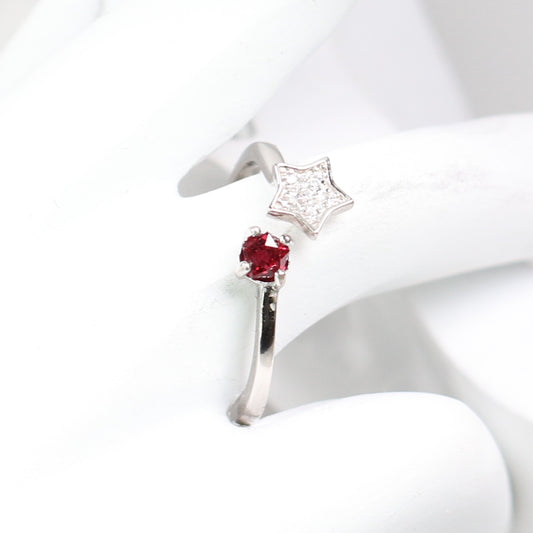 DR1009-37 S925 Silver Natural Spinel Ring