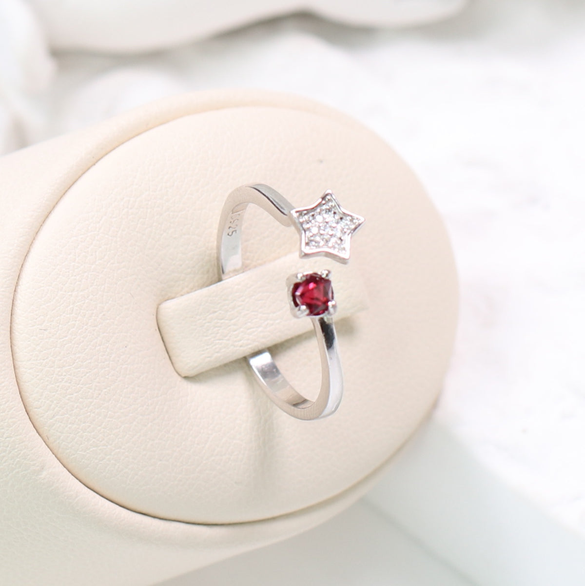 DR1009-37 S925 Silver Natural Spinel Ring