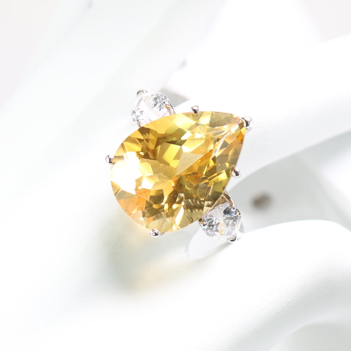 JR3679-4 S925 Silver Natural Citrine Ring