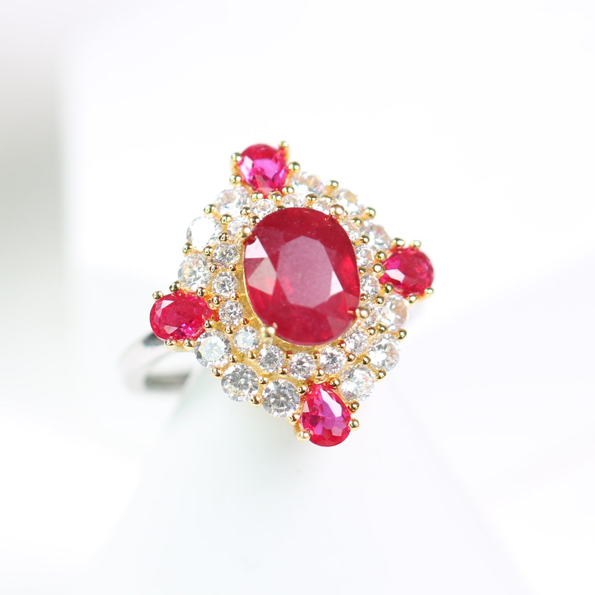 JR3650 S925 Silver Natural Ruby Ring 3CT