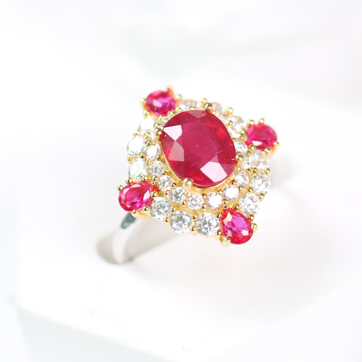 JR3650 S925 Silver Natural Ruby Ring 3CT