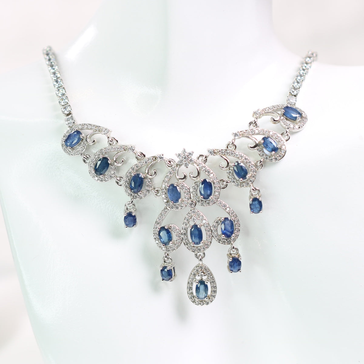 ONE S925 Silver Natural Sapphire Necklace