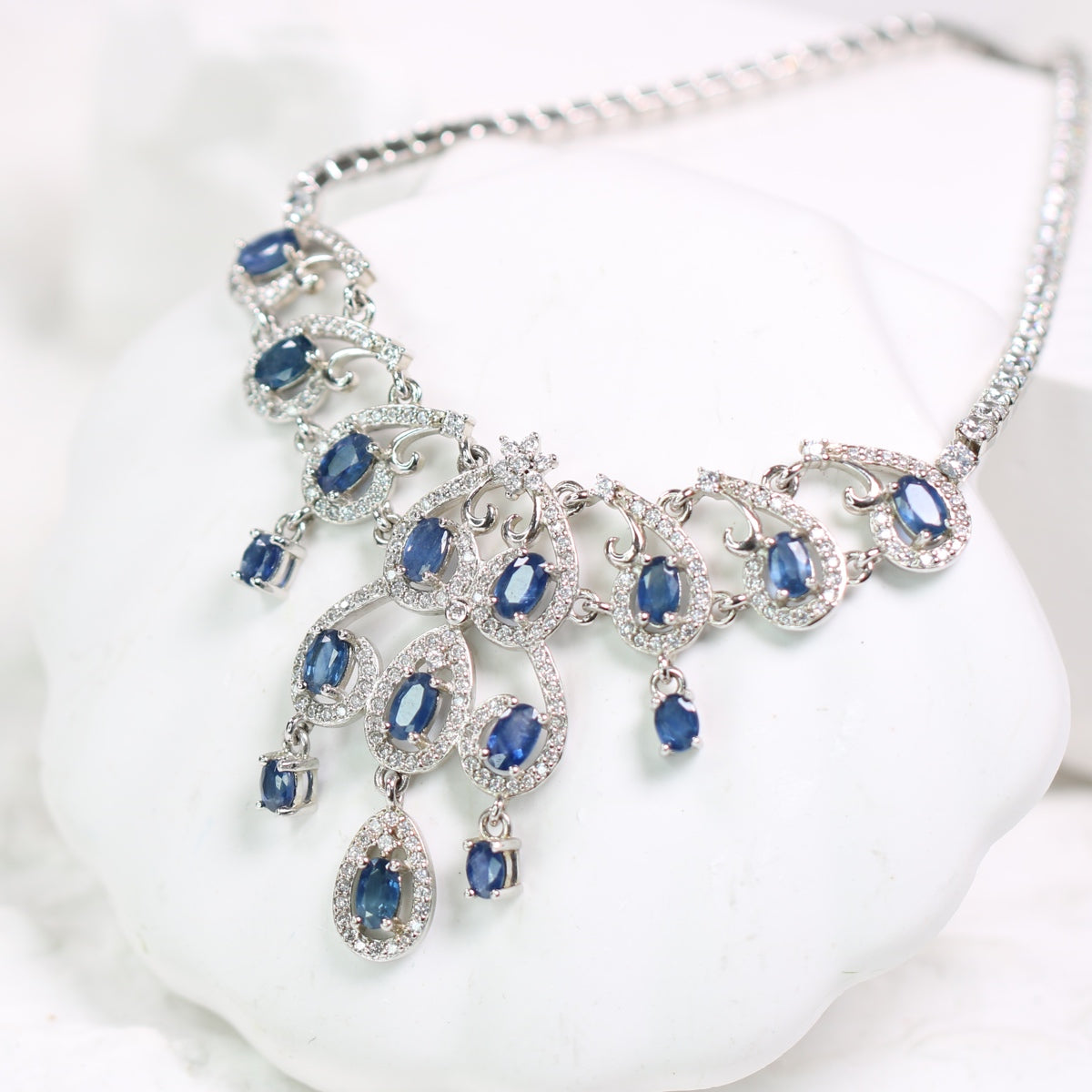 ONE S925 Silver Natural Sapphire Necklace