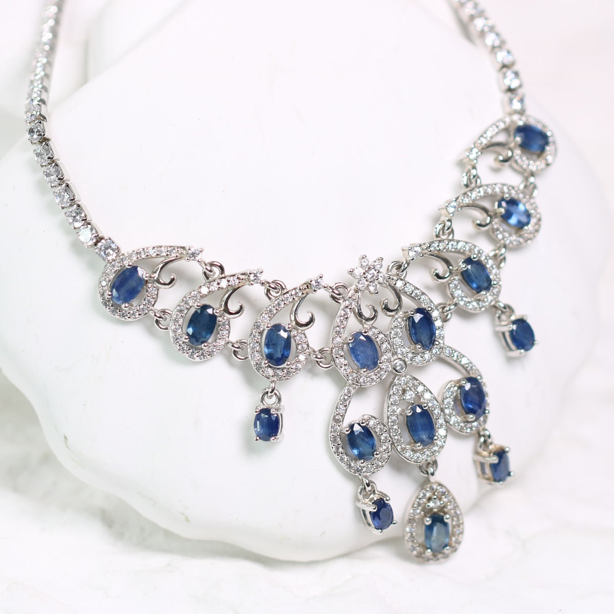 ONE S925 Silver Natural Sapphire Necklace