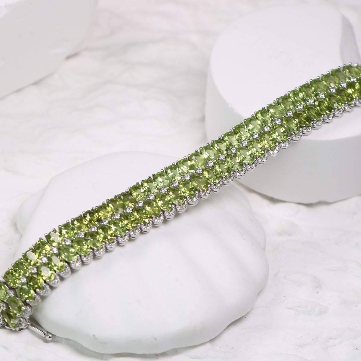 ONE S925 Silver Natural Peridot Bracelet