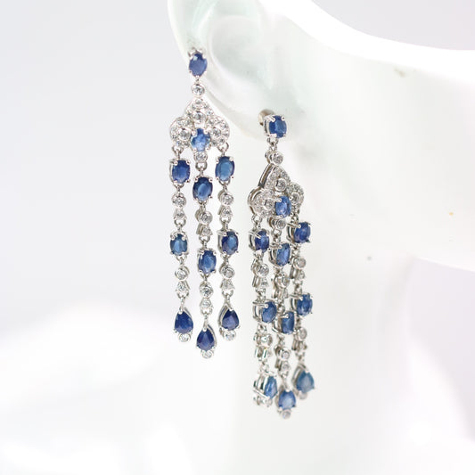 ONE S925 Silver Natural Sapphire Earrings