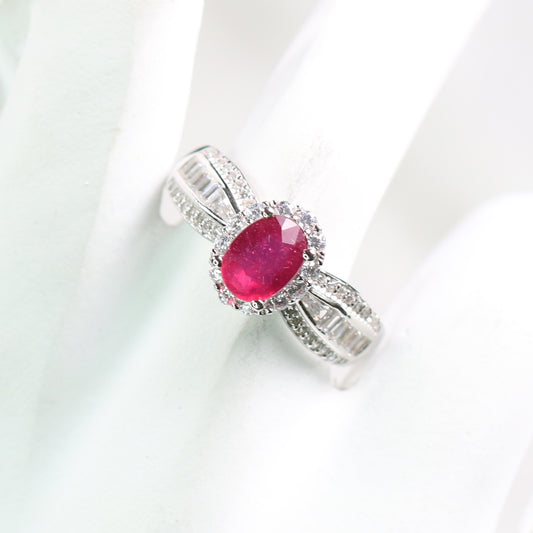 JR4023 S925 Silver Natural Ruby Ring