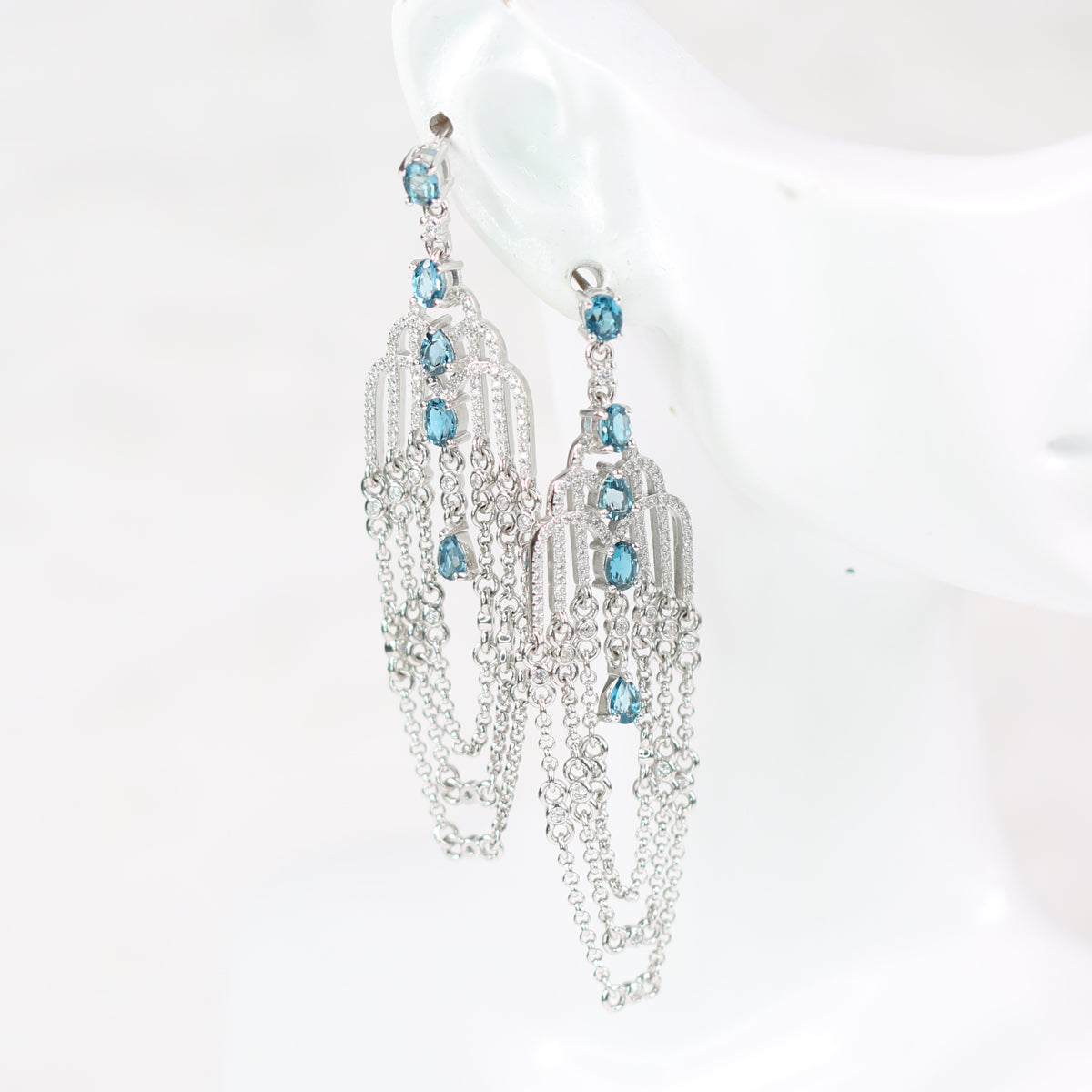 JE5345 S925 Silver Natural Topaz earring