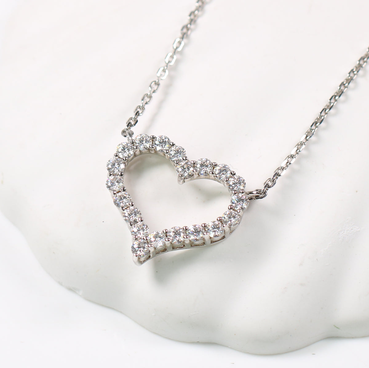 Moissanite Infinity Love Knot Sterling Silver Necklace