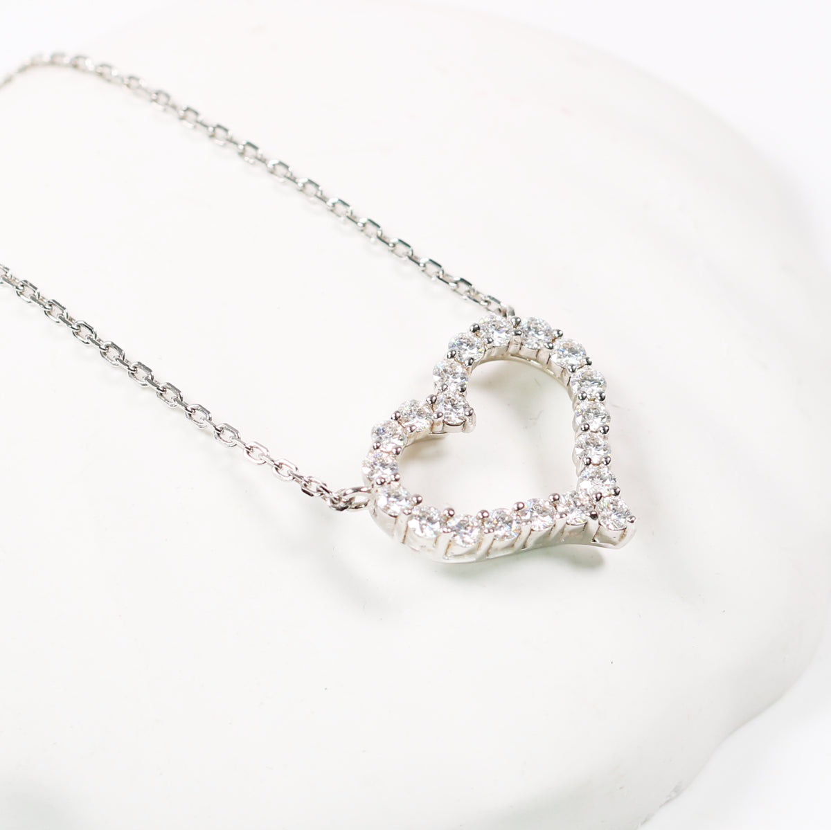 Moissanite Infinity Love Knot Sterling Silver Necklace