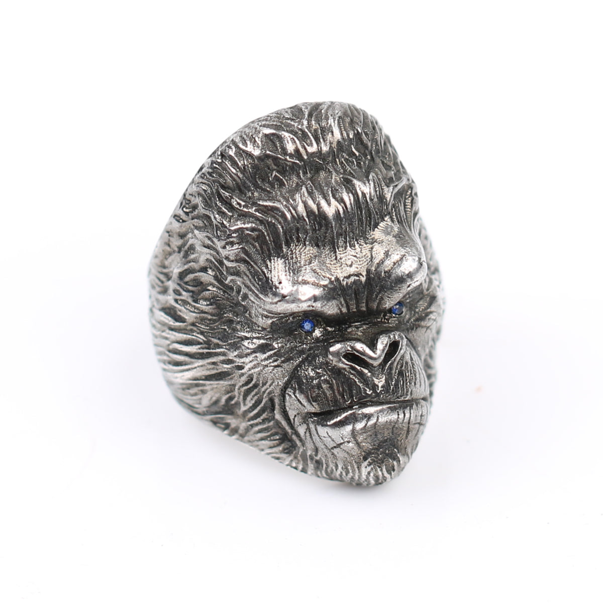 Retro mythical s990 Silver  ring fine Monkey King pure silver open amulet ring