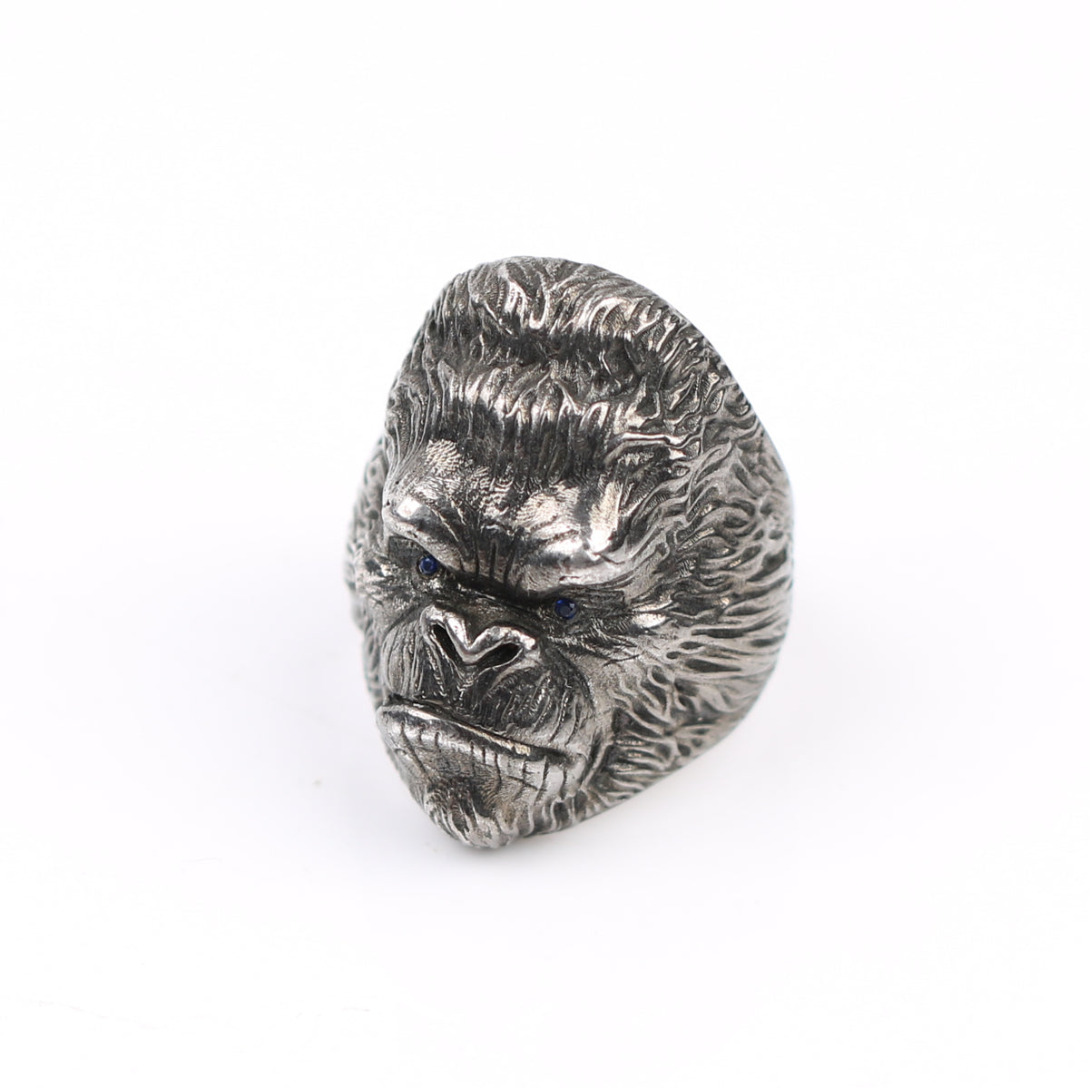 Retro mythical s990 Silver  ring fine Monkey King pure silver open amulet ring