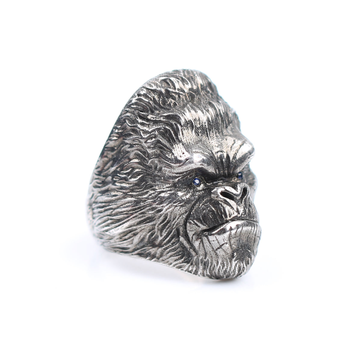 Retro mythical s990 Silver  ring fine Monkey King pure silver open amulet ring