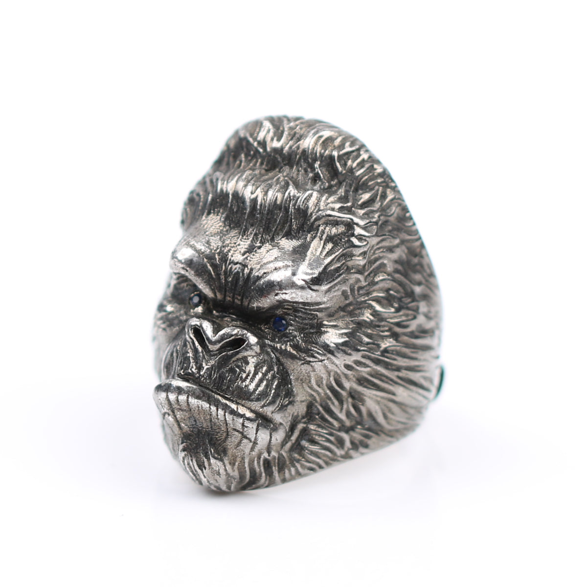 Retro mythical s990 Silver  ring fine Monkey King pure silver open amulet ring