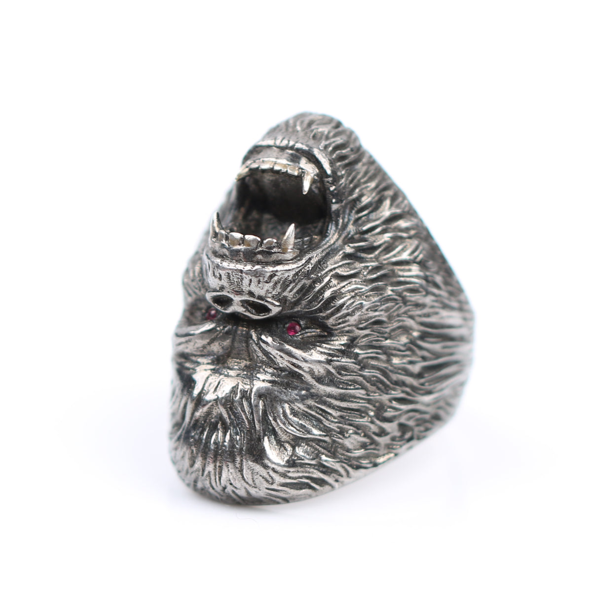 Solid S990 Ring Vinage Style Handmade Monkey King Ring