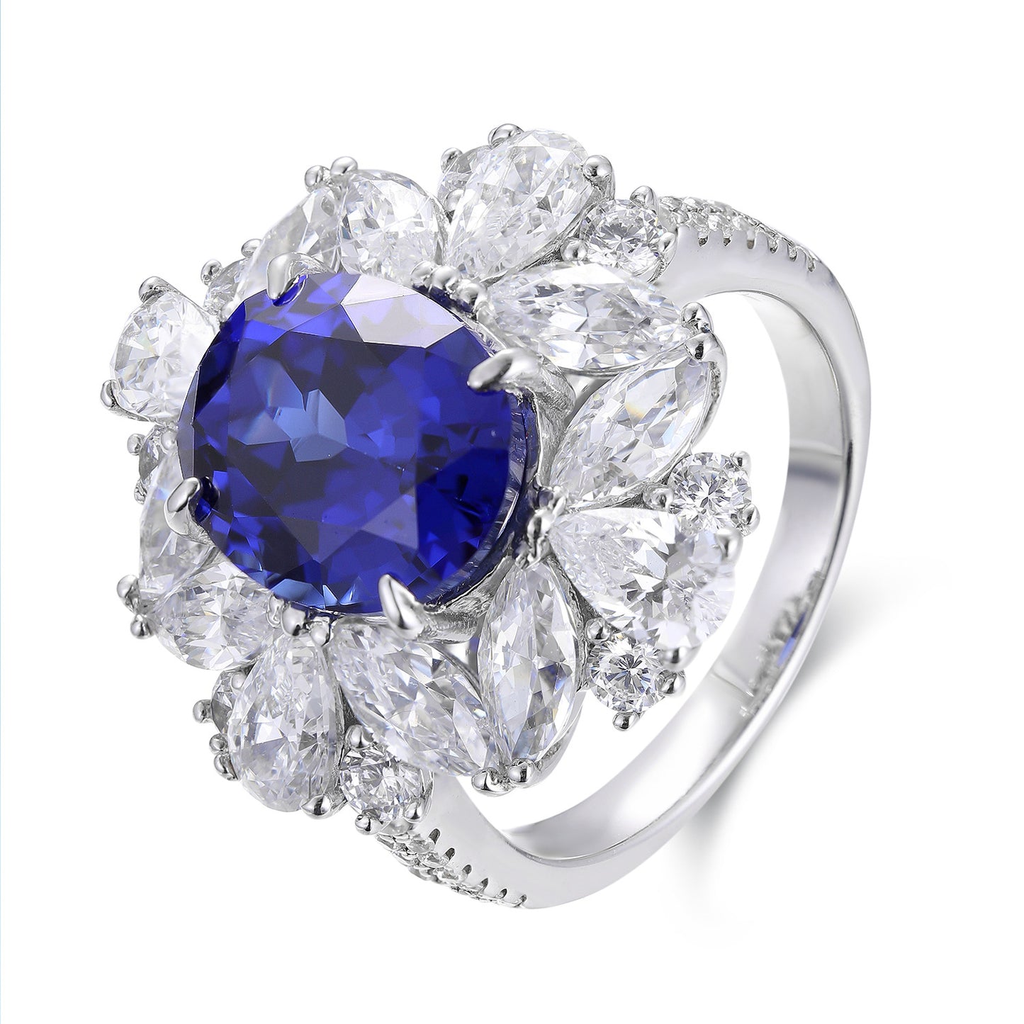 JR147Y 5CT Lab Sapphire Ring fixed ring band