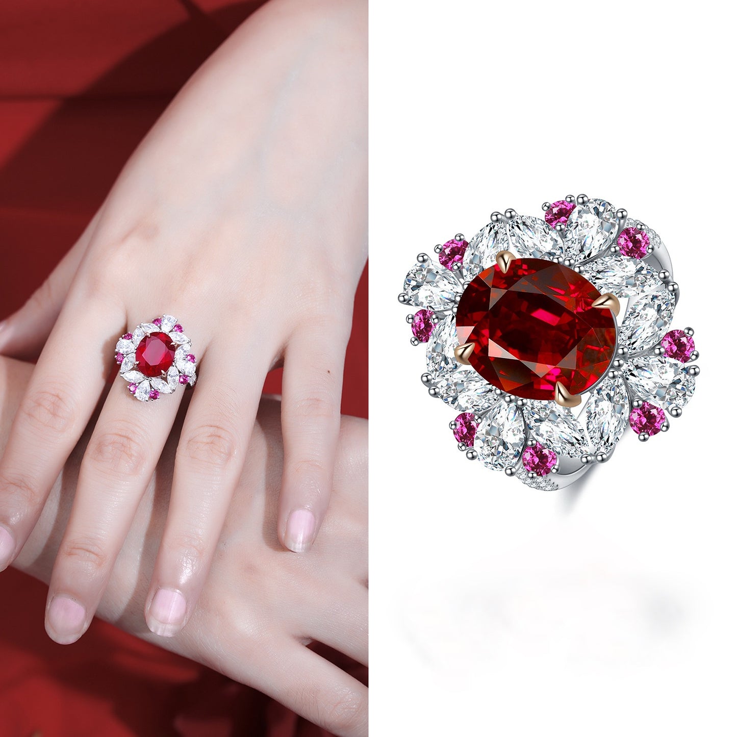 JR147Y 5CT Lab Sapphire Ring fixed ring band