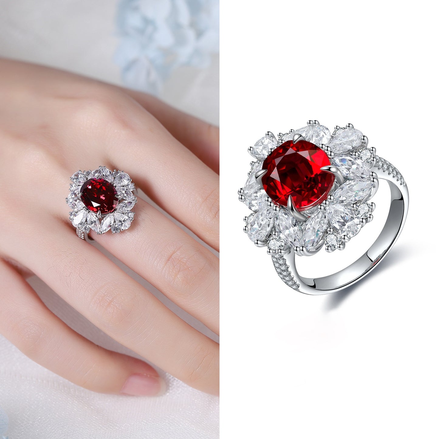 JR147Y 5CT Lab Sapphire Ring fixed ring band