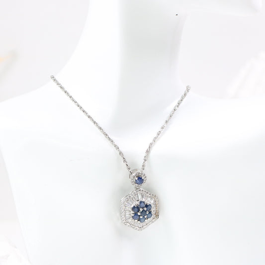 ONE S925 Silver Natural Sapphire Necklace